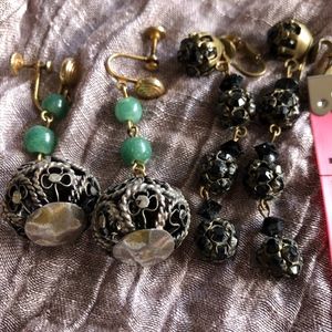 Vintage dangle clip-on earrings